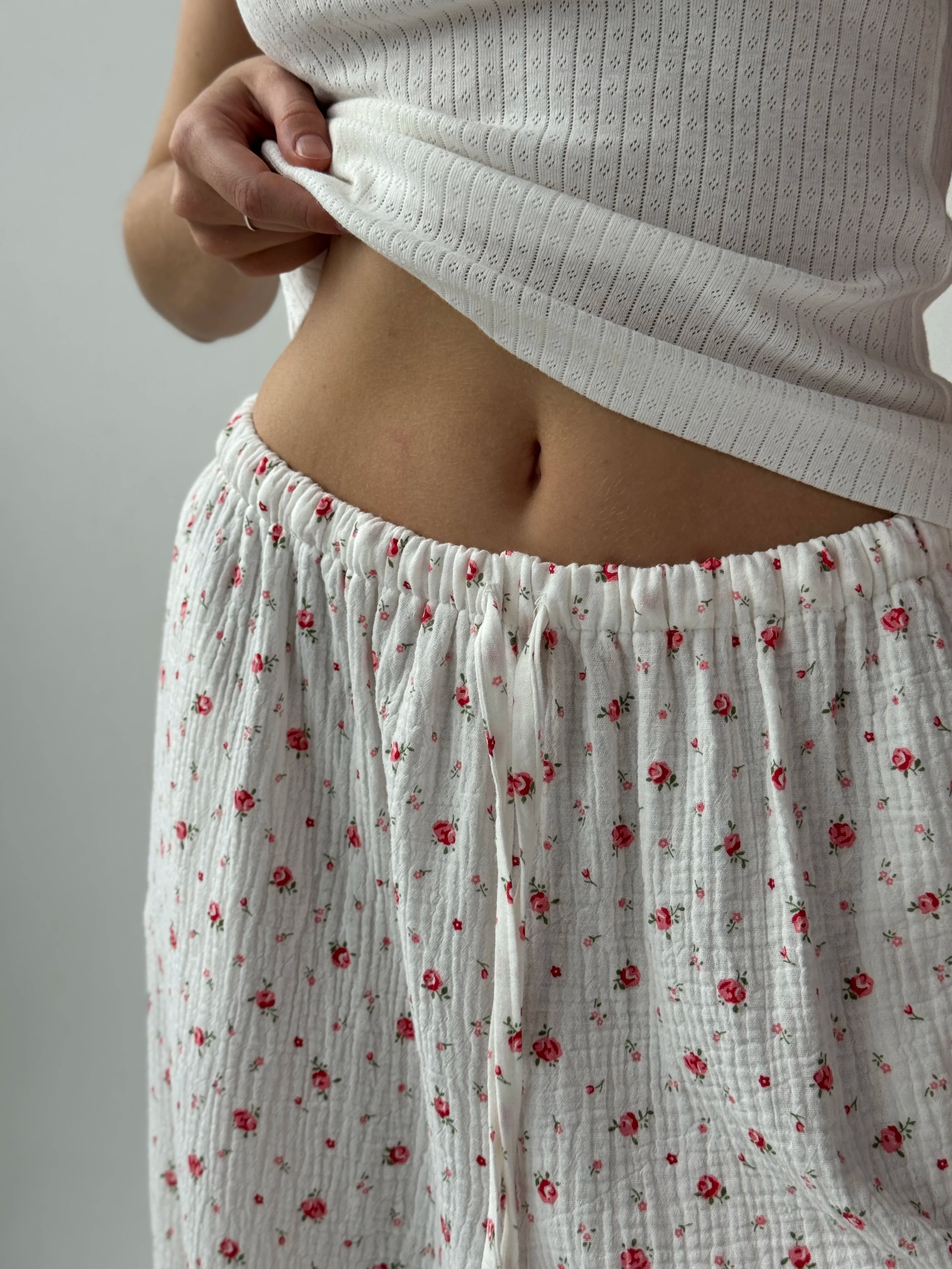Muslin Pants Harem Pants flower 2-sl