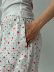 Muslin Pants Harem Pants flower 2-sl