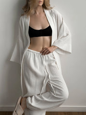 Pants Mono Harem pants muslin white 2-layer