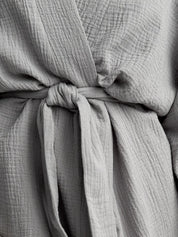 Kimono robe short muslin gray 2-layer