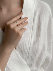 Kimono robe short muslin white 2-layer
