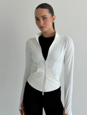 Yoga zippered sweatshirt white