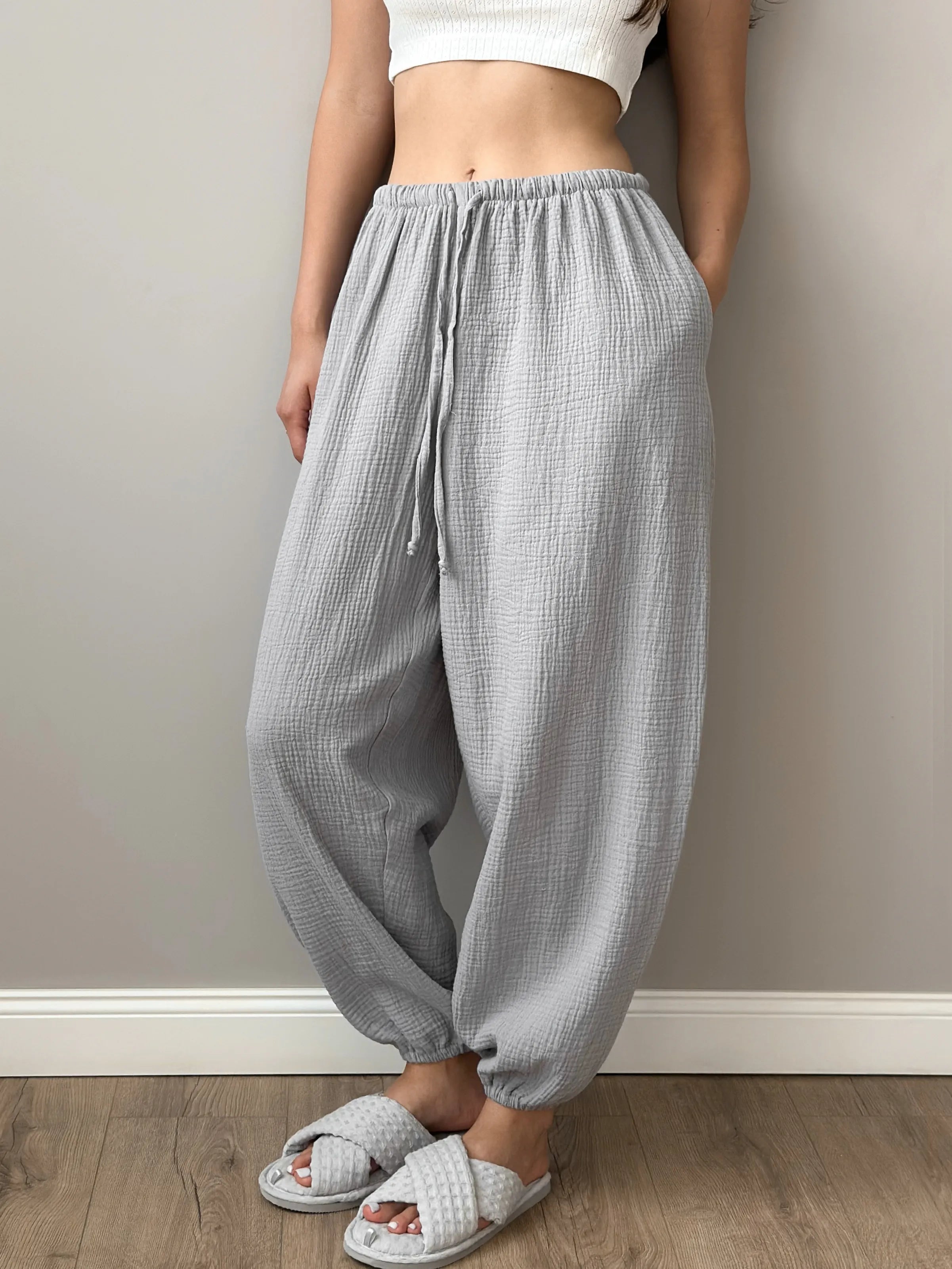 Pants Mono Harem pants muslin gray 2-layer