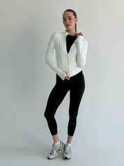 Yoga zippered sweatshirt white