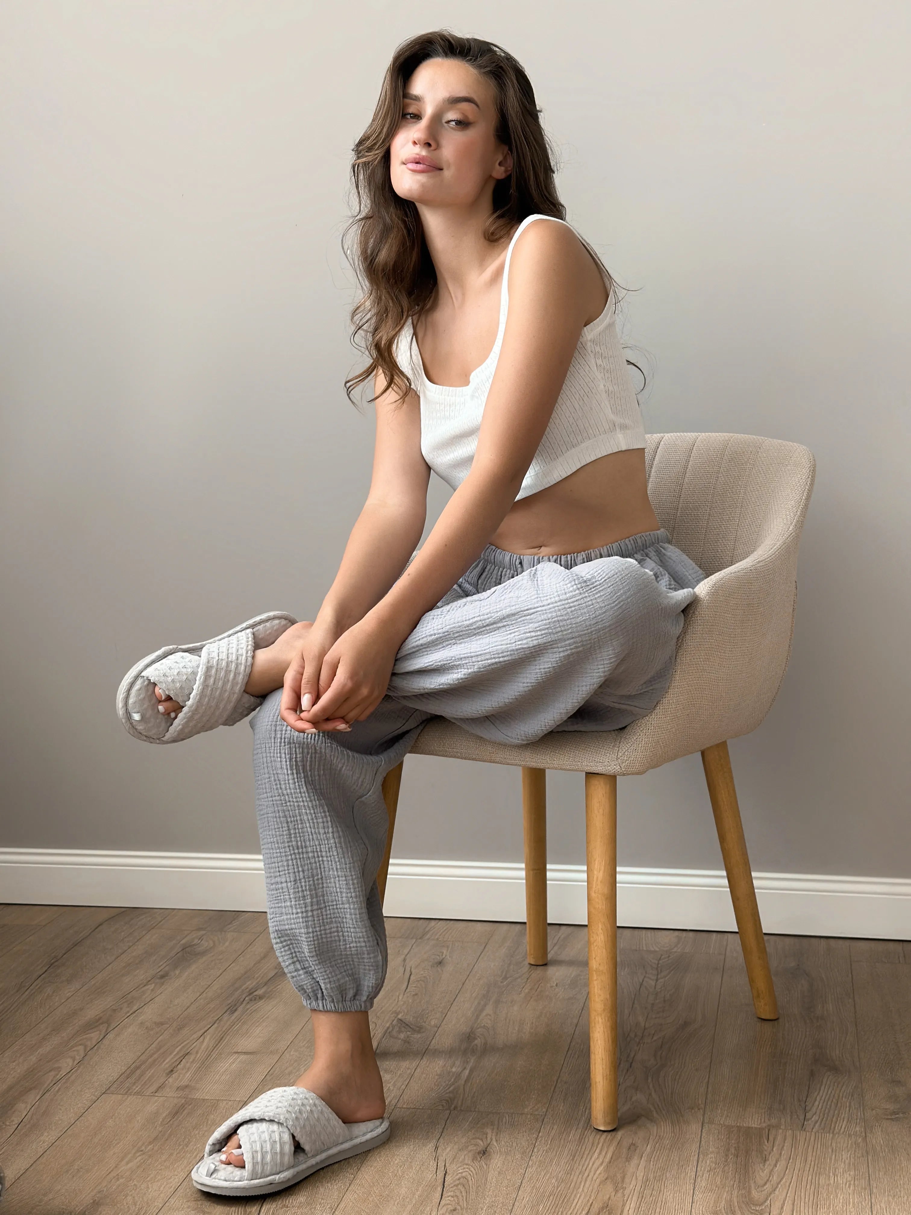 Pants Mono Harem pants muslin gray 2-layer