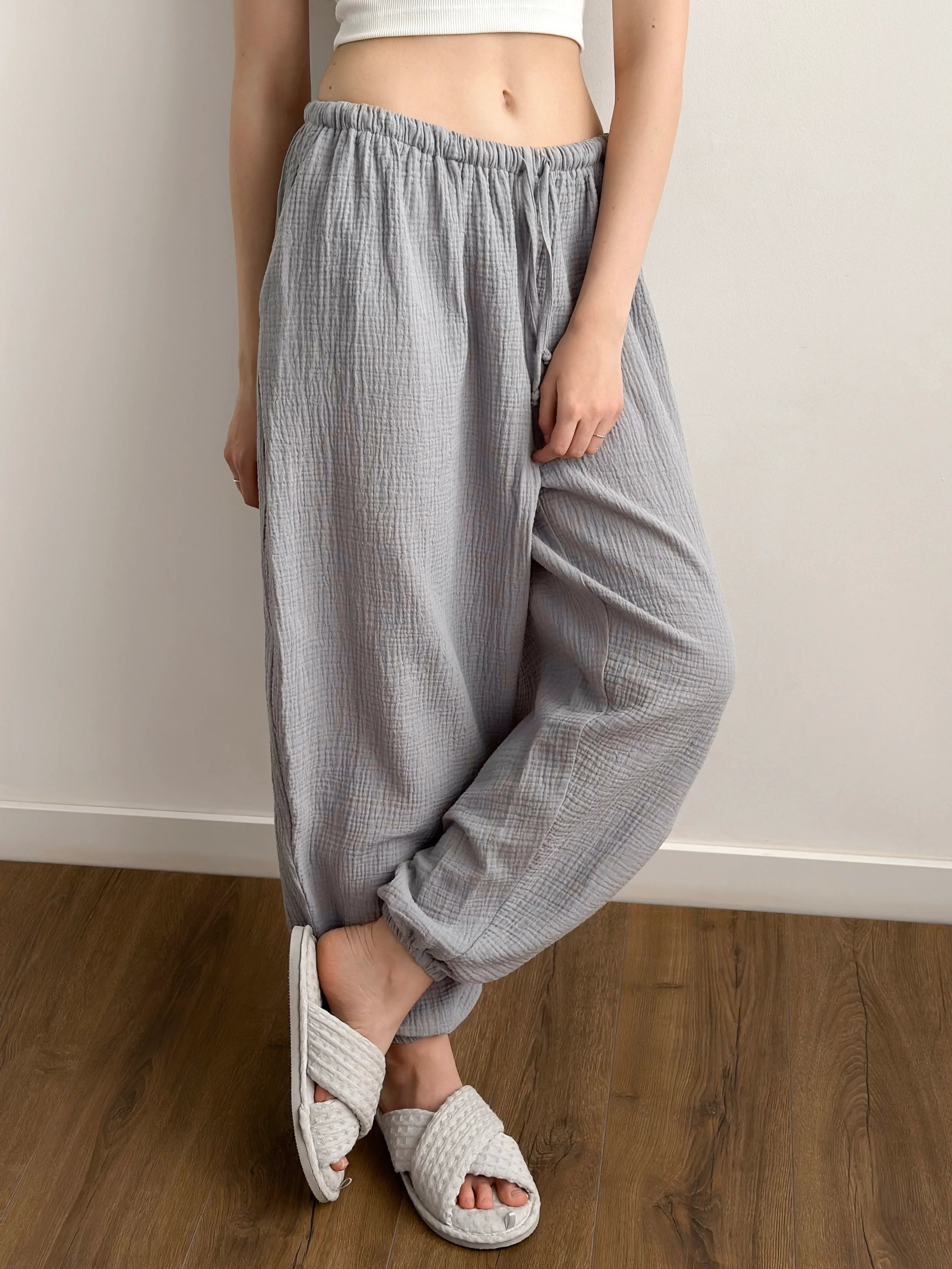 Pants Mono Harem pants muslin gray 2-layer