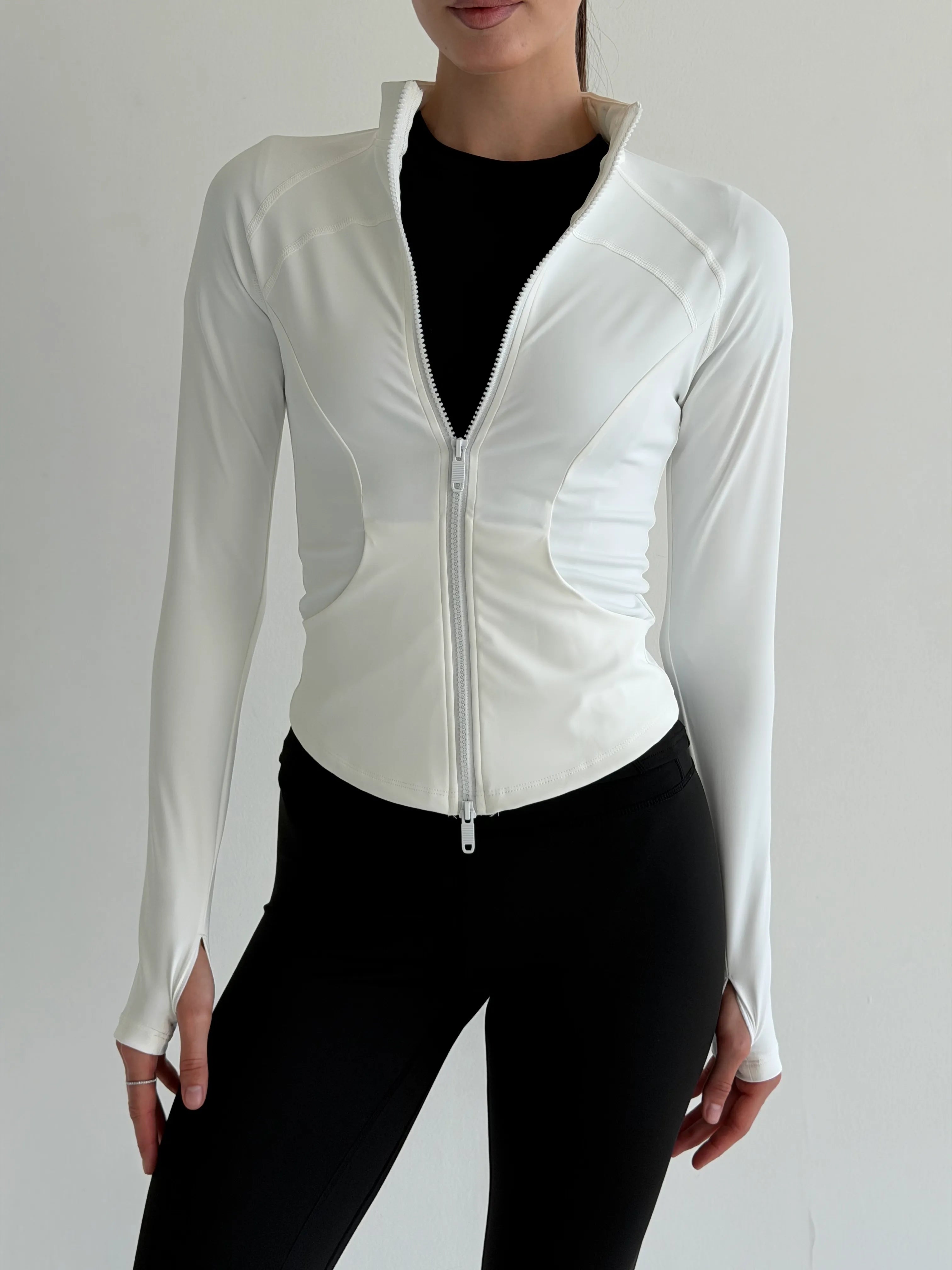 Yoga zippered sweatshirt white