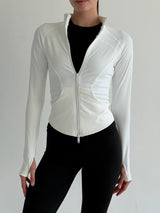 Yoga zippered sweatshirt white