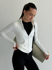 Yoga zippered sweatshirt white