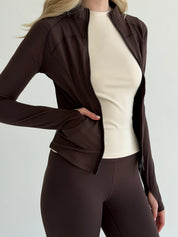 Yoga zippered sweatshirt brown