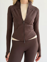 Yoga zippered sweatshirt brown