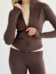 Yoga zippered sweatshirt brown