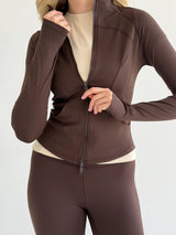 Yoga zippered sweatshirt brown