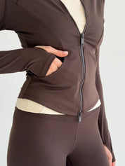 Yoga zippered sweatshirt brown