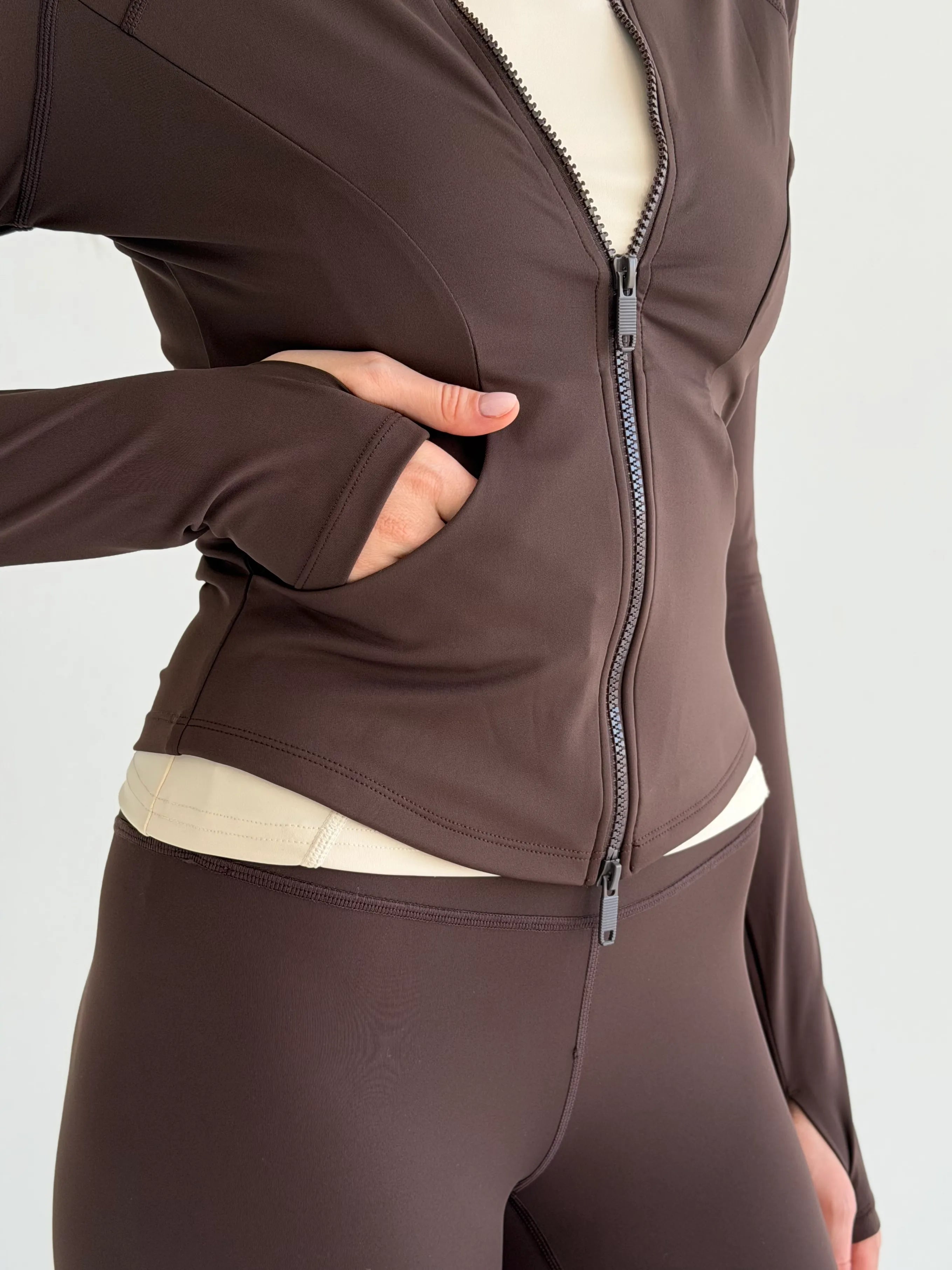 Yoga zippered sweatshirt brown
