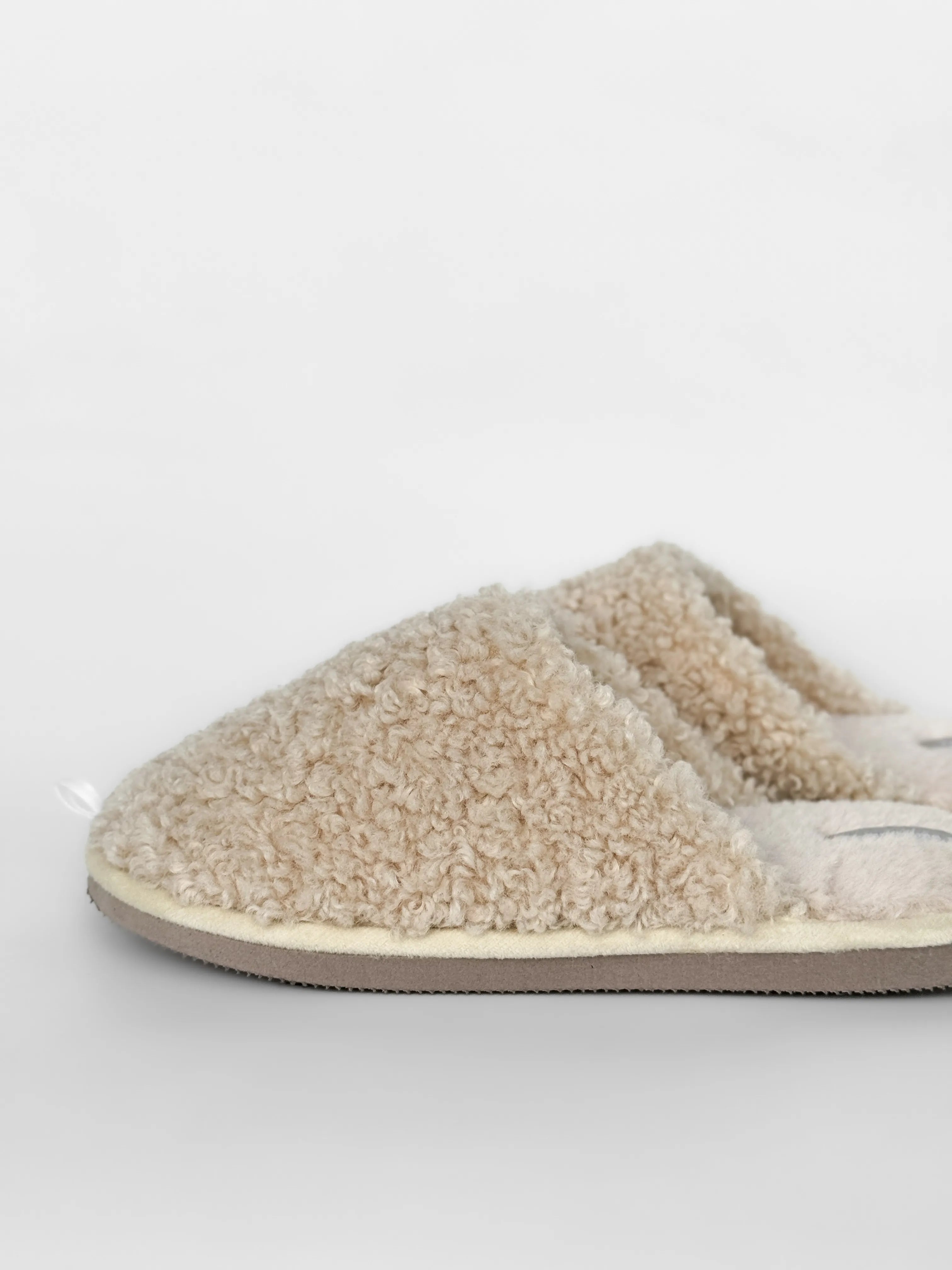 Women's slippers HS-OZ curly milk fur