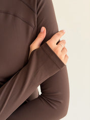 Yoga zippered sweatshirt brown