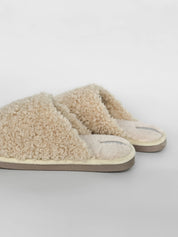 Women's slippers HS-OZ curly milk fur