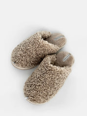 Women's slippers HS-OZ fur curly gray