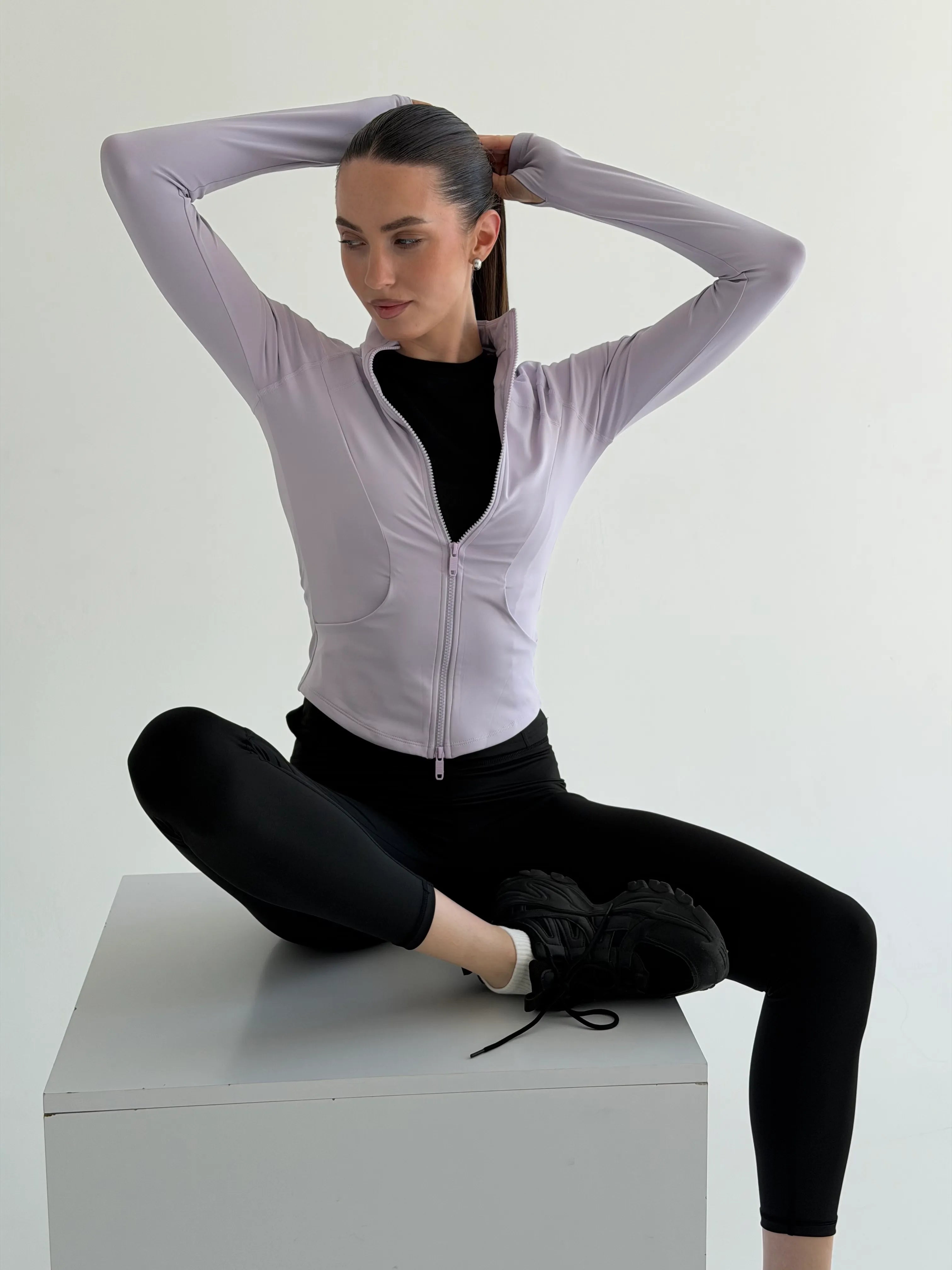 Yoga zippered sweatshirt lavender