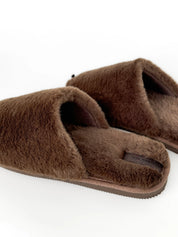 Men's slippers HS-LUX fur brown