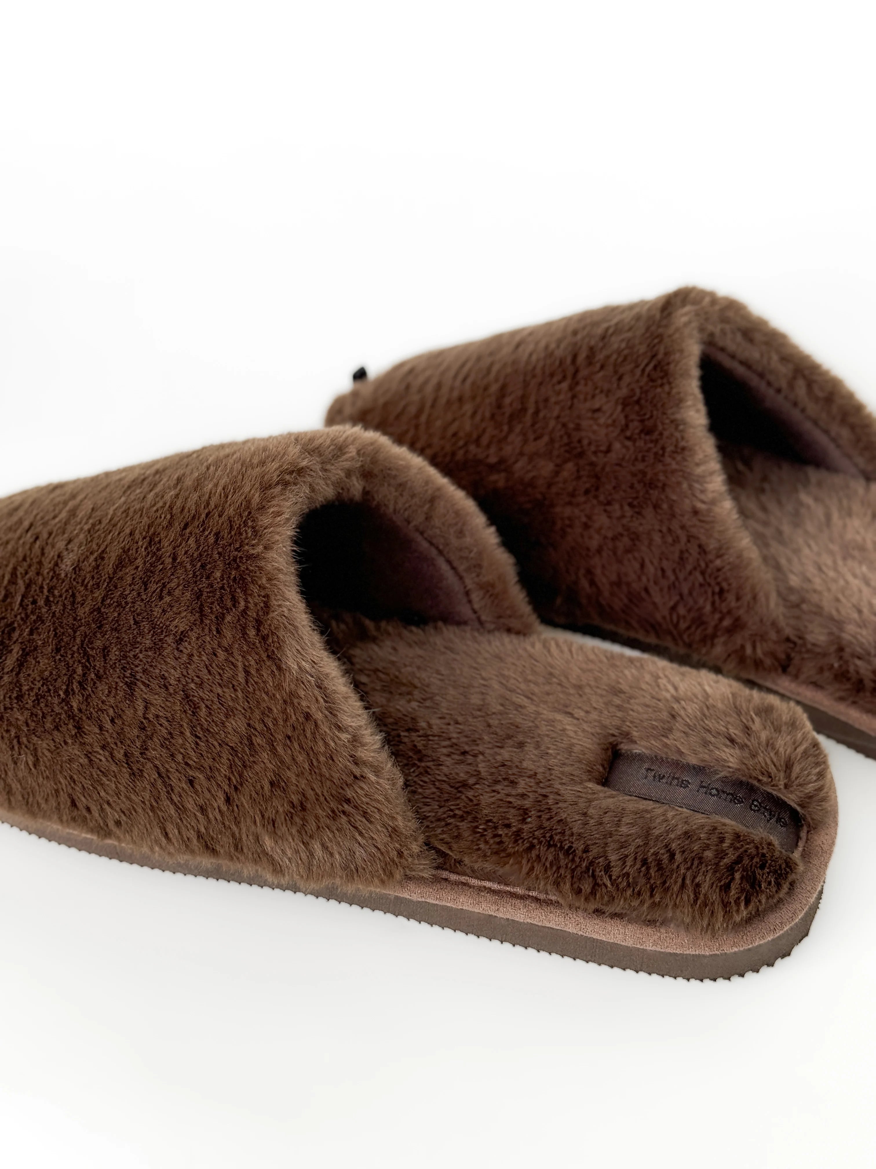 Men's slippers HS-LUX fur brown