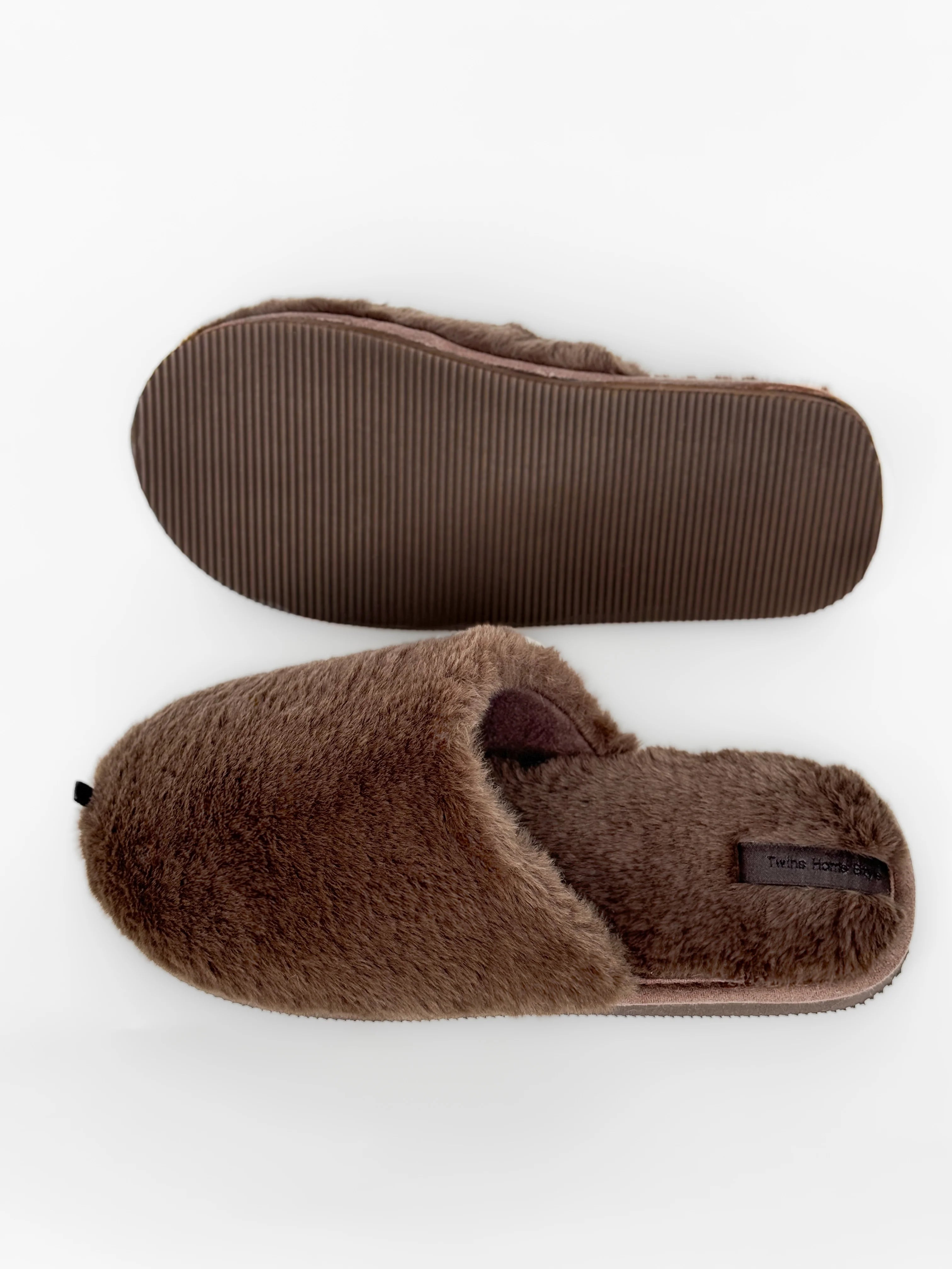 Men's slippers HS-LUX fur brown