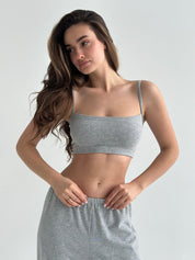 Knitwear "Tenderness" Top with straps gray