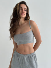 Knitwear "Tenderness" Top with straps gray