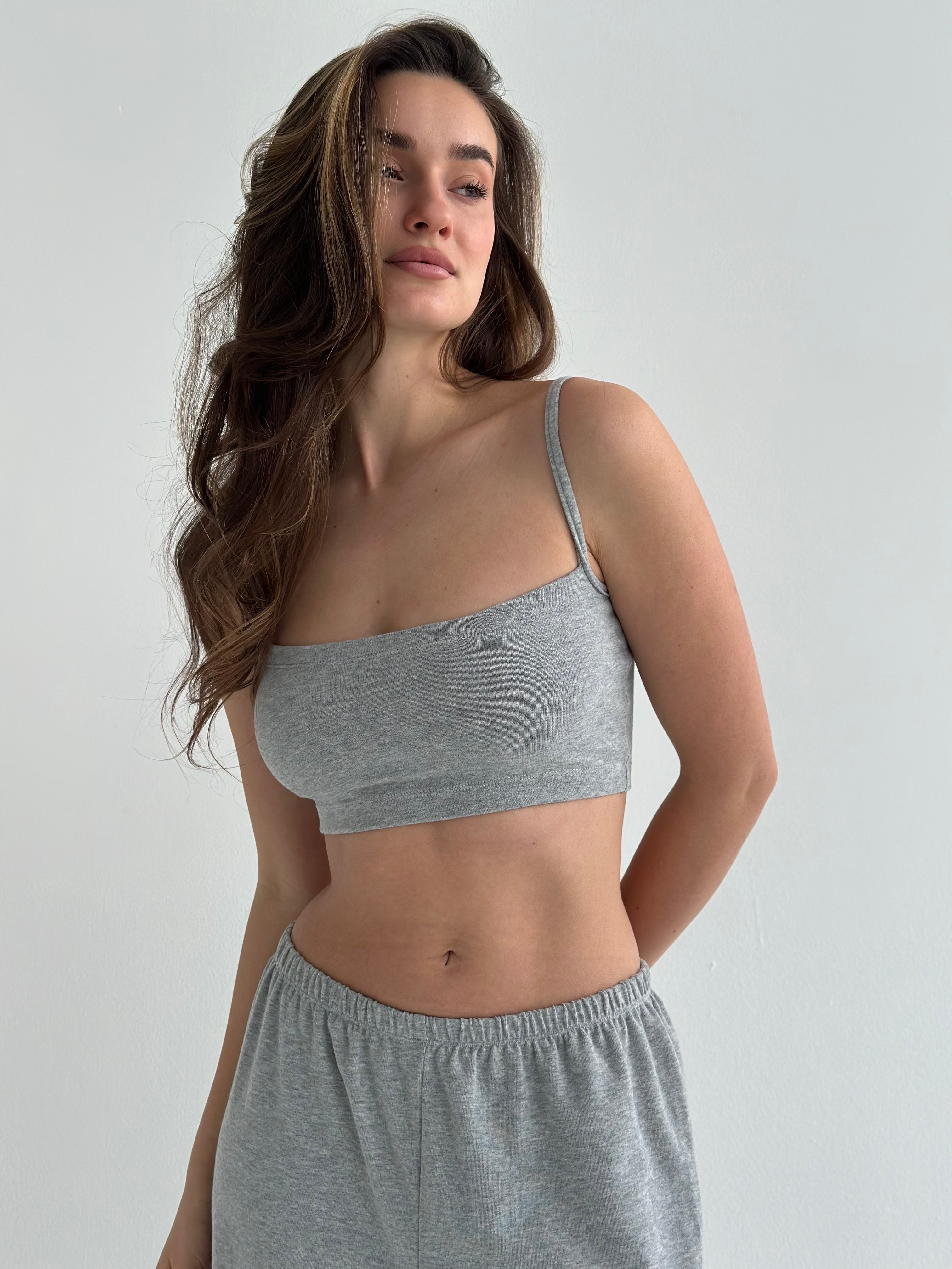 Knitwear "Tenderness" Top with straps gray