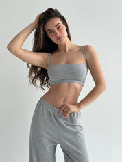 Knitwear "Tenderness" Top with straps gray