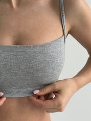 Knitwear "Tenderness" Top with straps gray