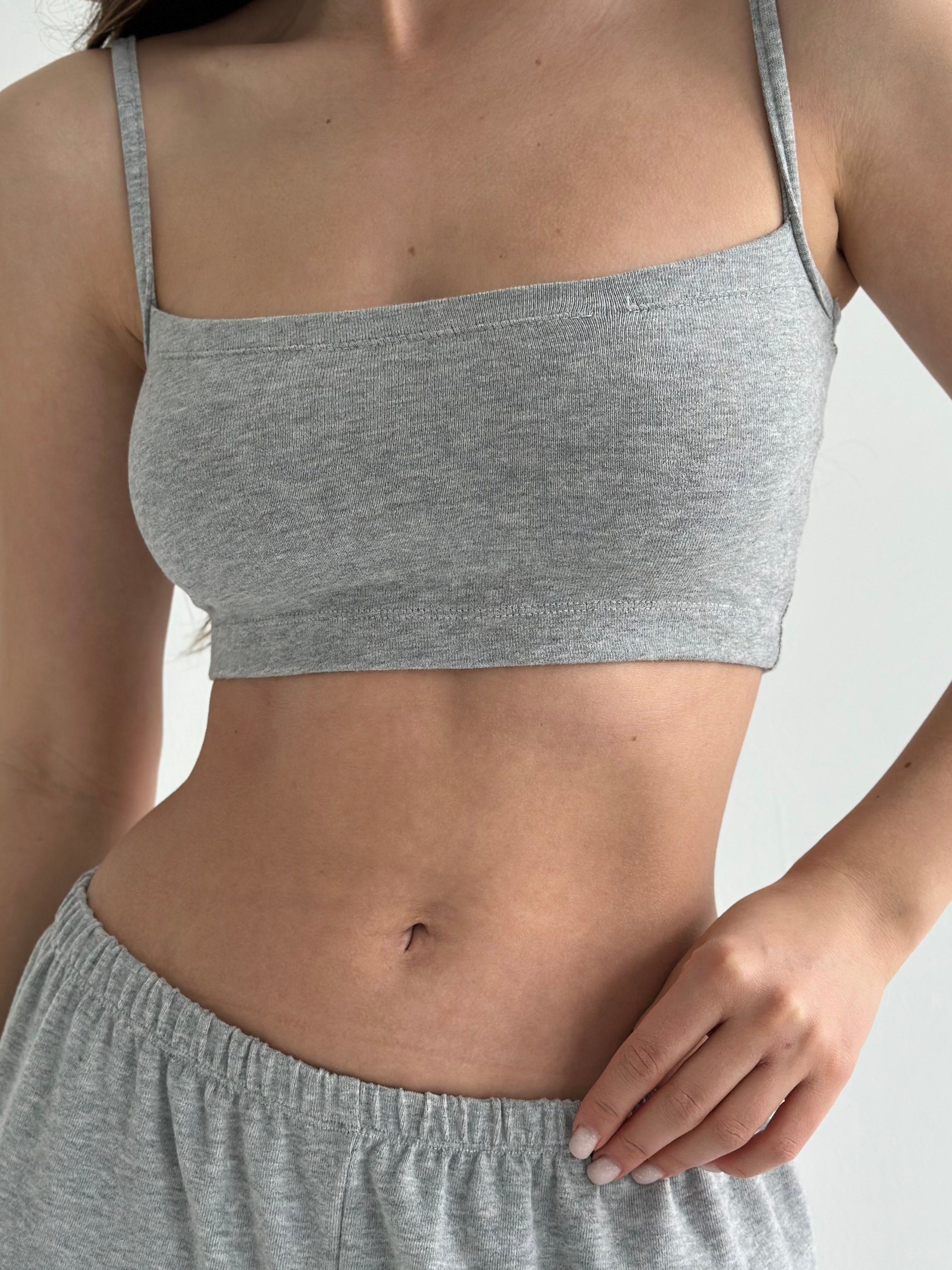 Knitwear "Tenderness" Top with straps gray