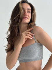 Knitwear "Tenderness" Top with straps gray