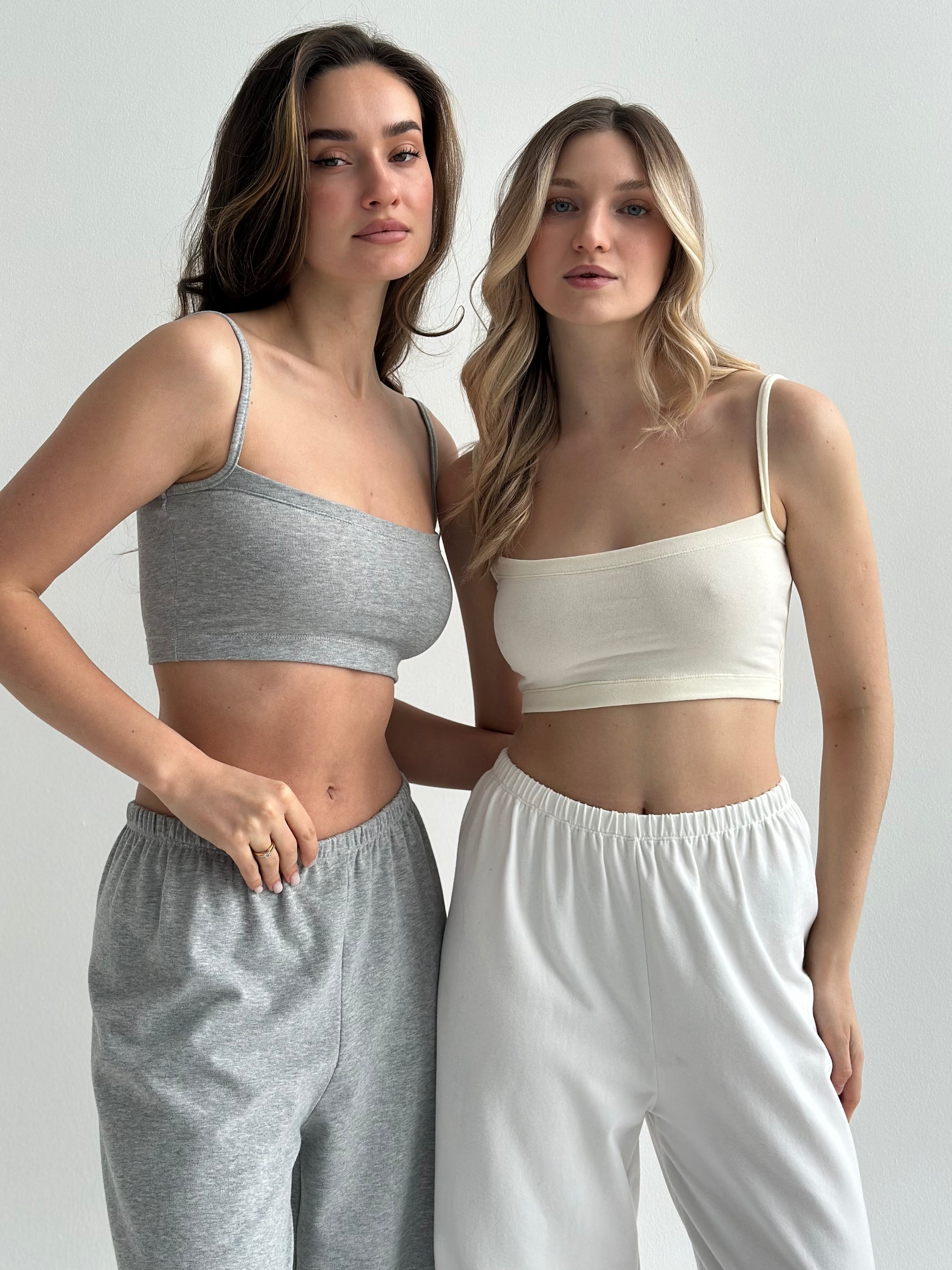 Knitwear "Tenderness" Top with straps gray