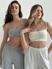 Knitwear "Tenderness" Top with straps gray