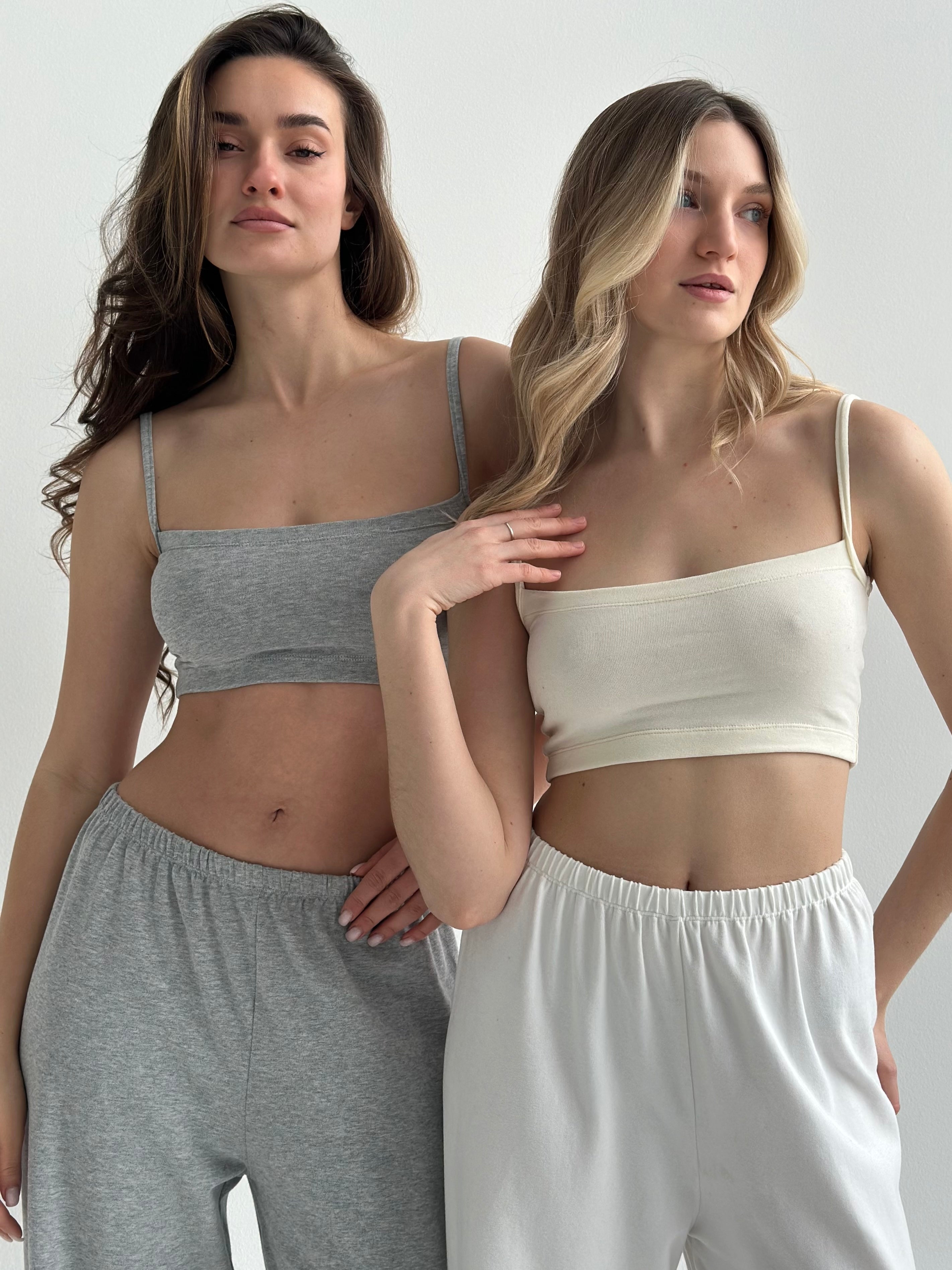 Knitwear "Tenderness" Top with straps gray