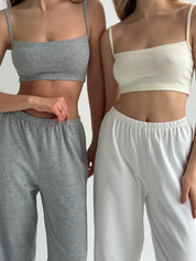 Knitwear "Tenderness" Top with straps gray