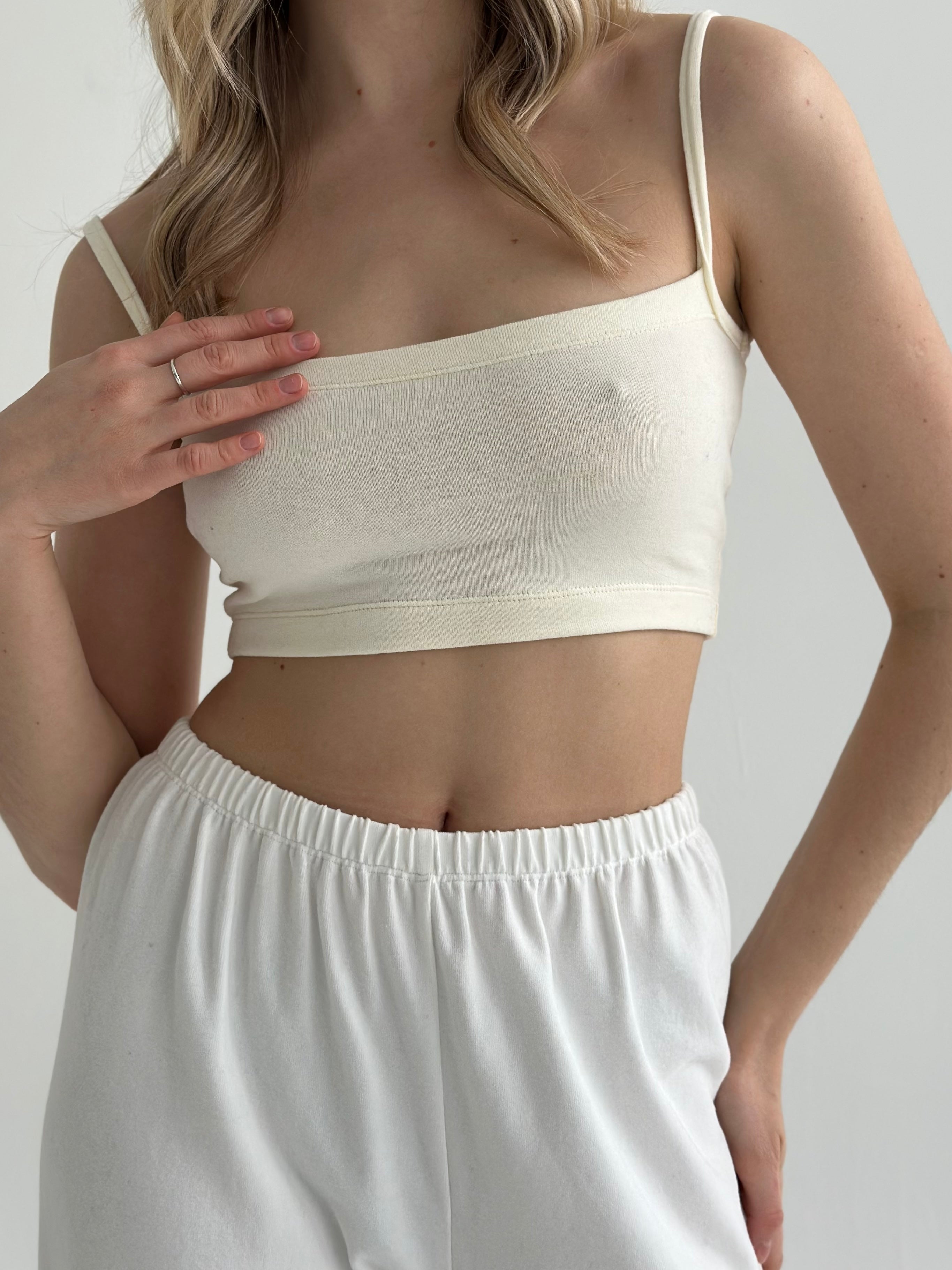 Knitwear "Tenderness" Top with straps  milky