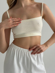 Knitwear "Tenderness" Top with straps  milky