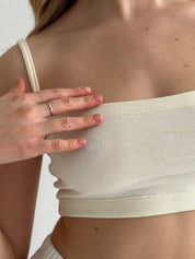 Knitwear "Tenderness" Top with straps  milky