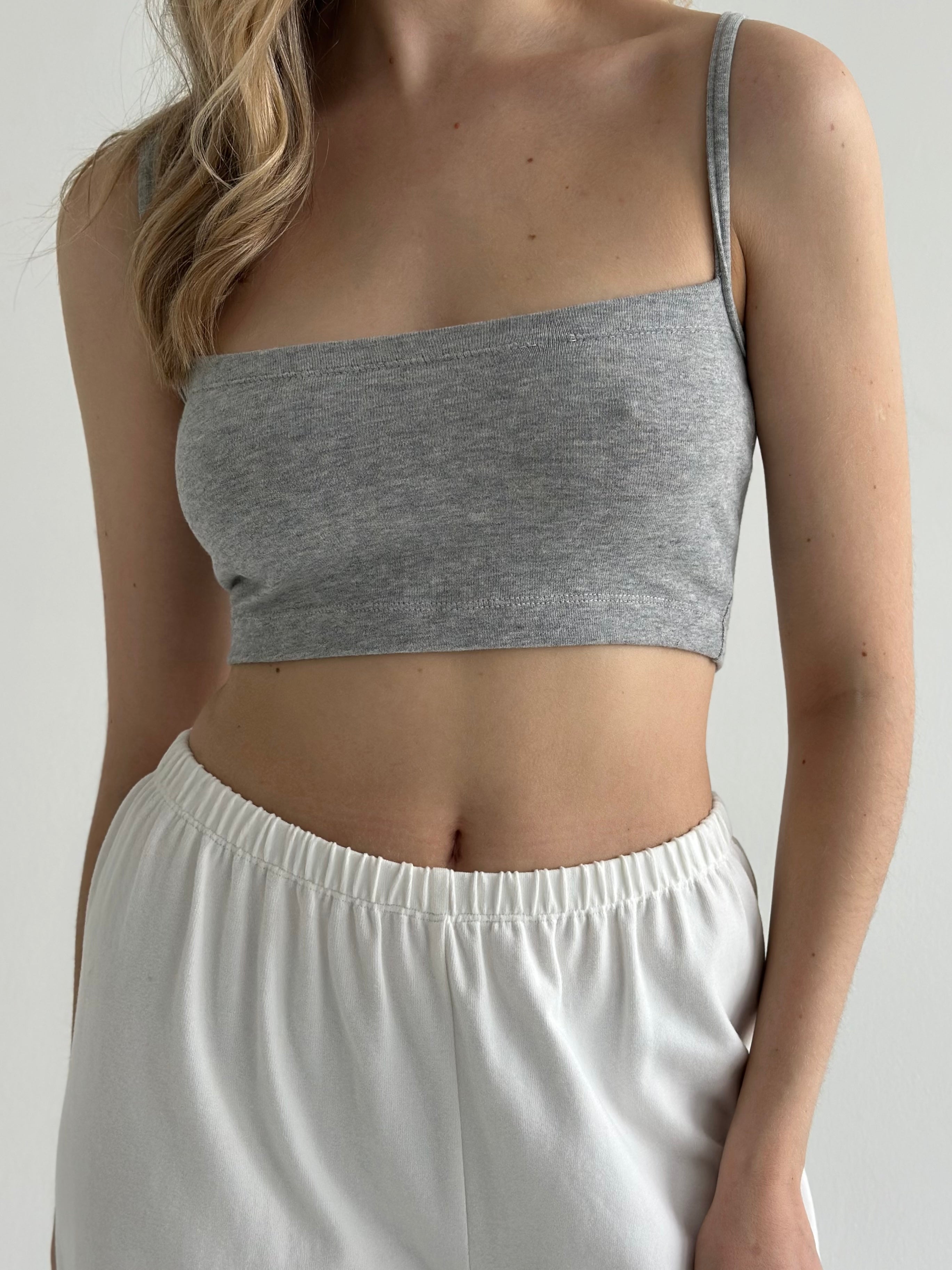 Knitwear "Tenderness" Top with straps gray