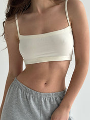 Knitwear "Tenderness" Top with straps  milky