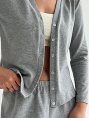 Knitwear “Tenderness” Longsleeve with buttons, gray