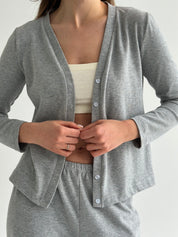 Knitwear “Tenderness” Longsleeve with buttons, gray