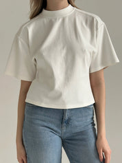 Fitted cotton T-shirt, white