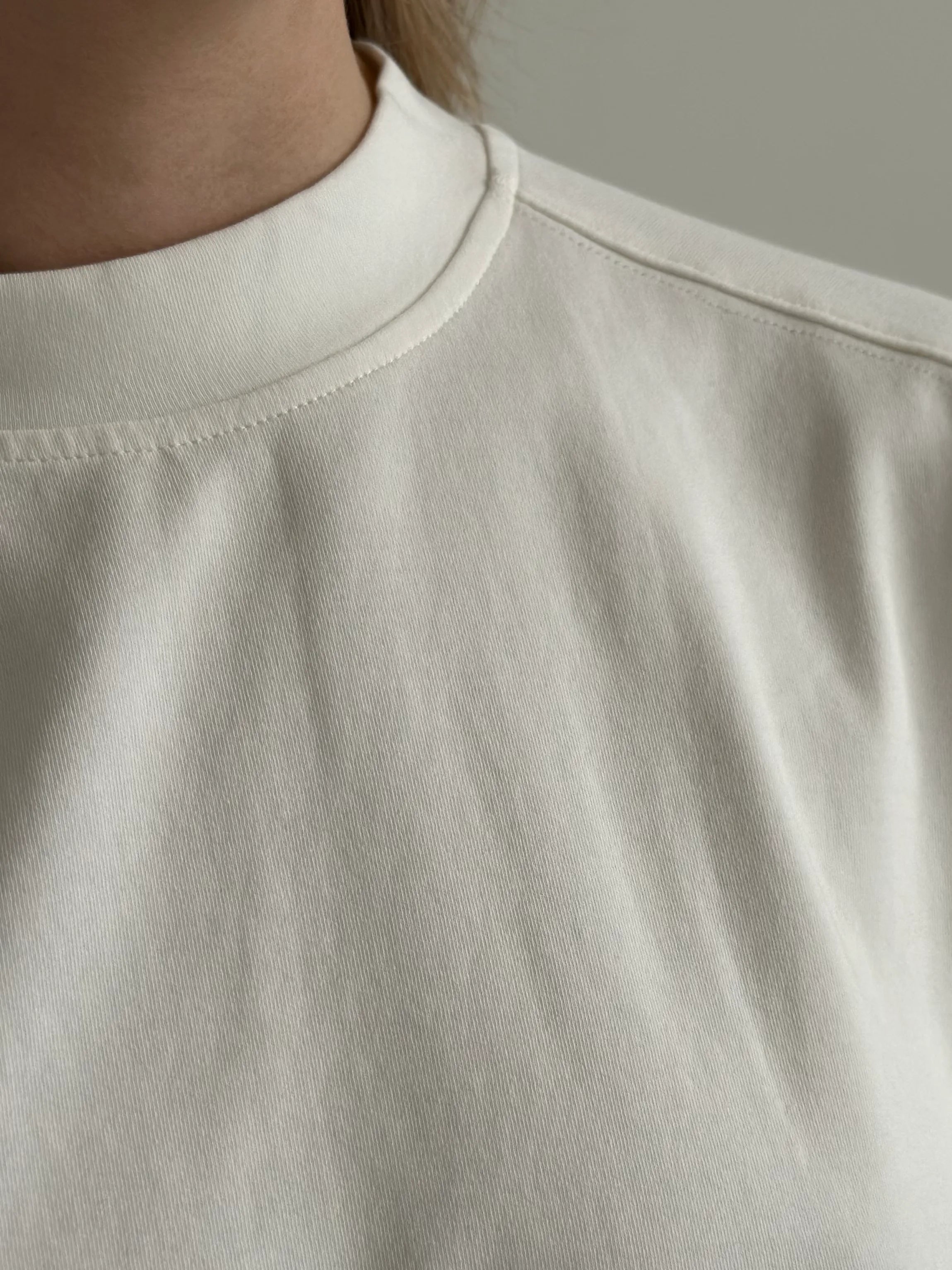 Fitted cotton T-shirt, white