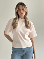 Fitted cotton T-shirt, pink