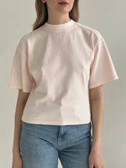 Fitted cotton T-shirt, pink