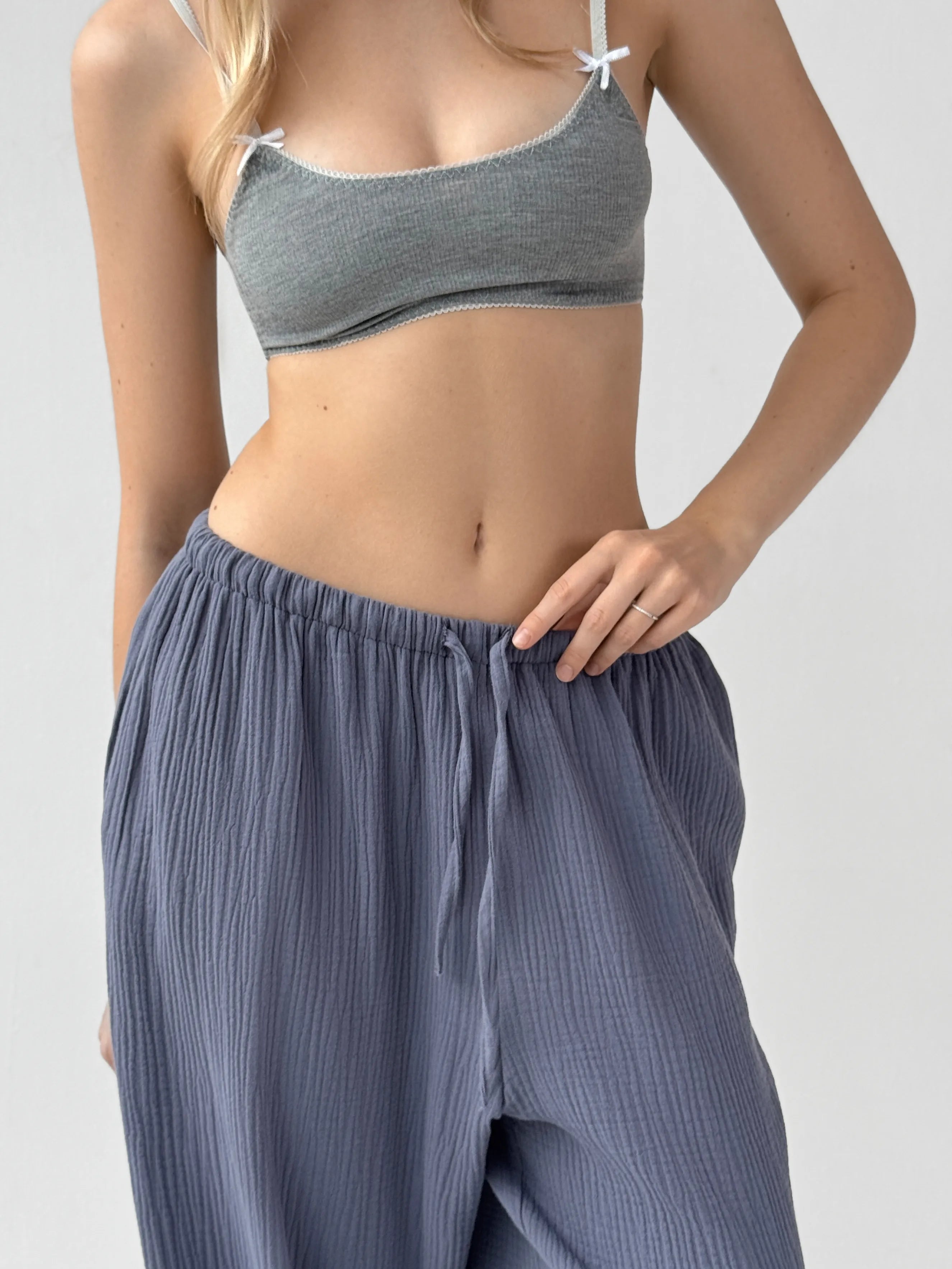 Muslin Pants Mono Harem Pants blue 2-sl